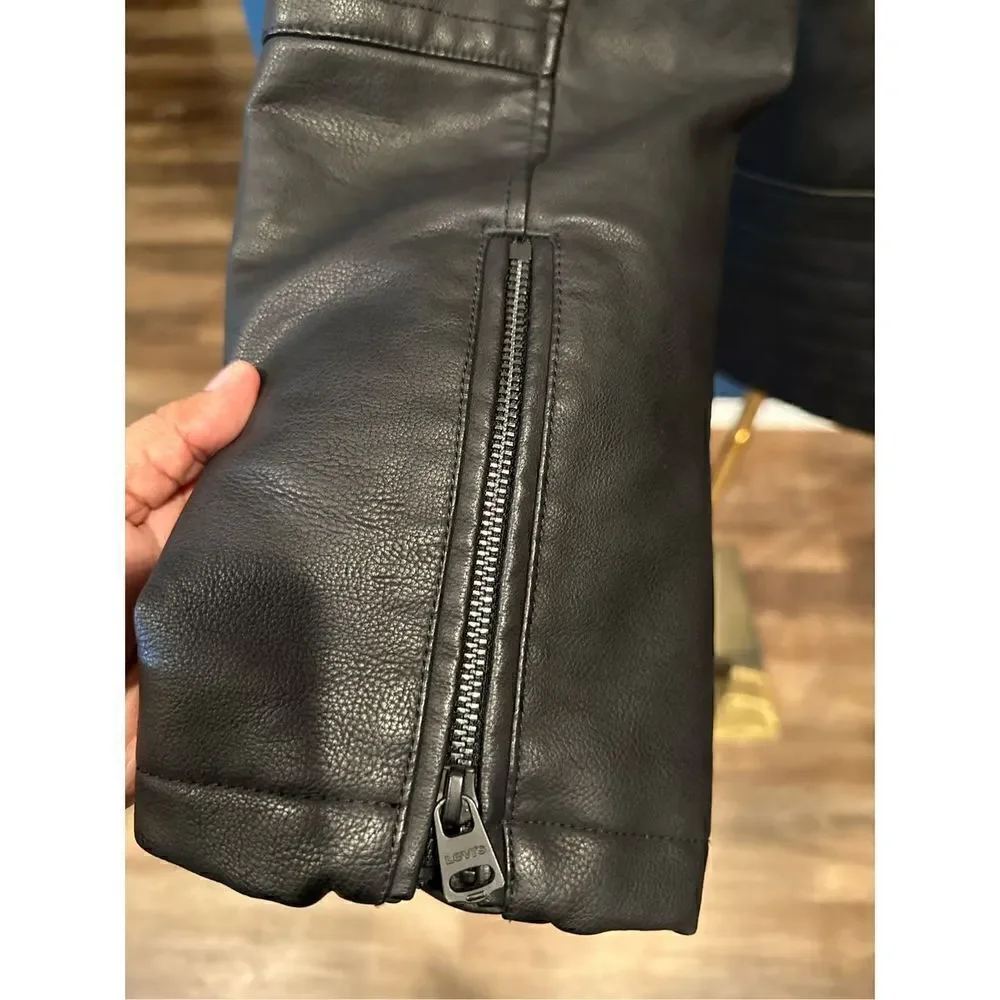 Men's Levi's® Faux-Leather Hooded Racer Jacket